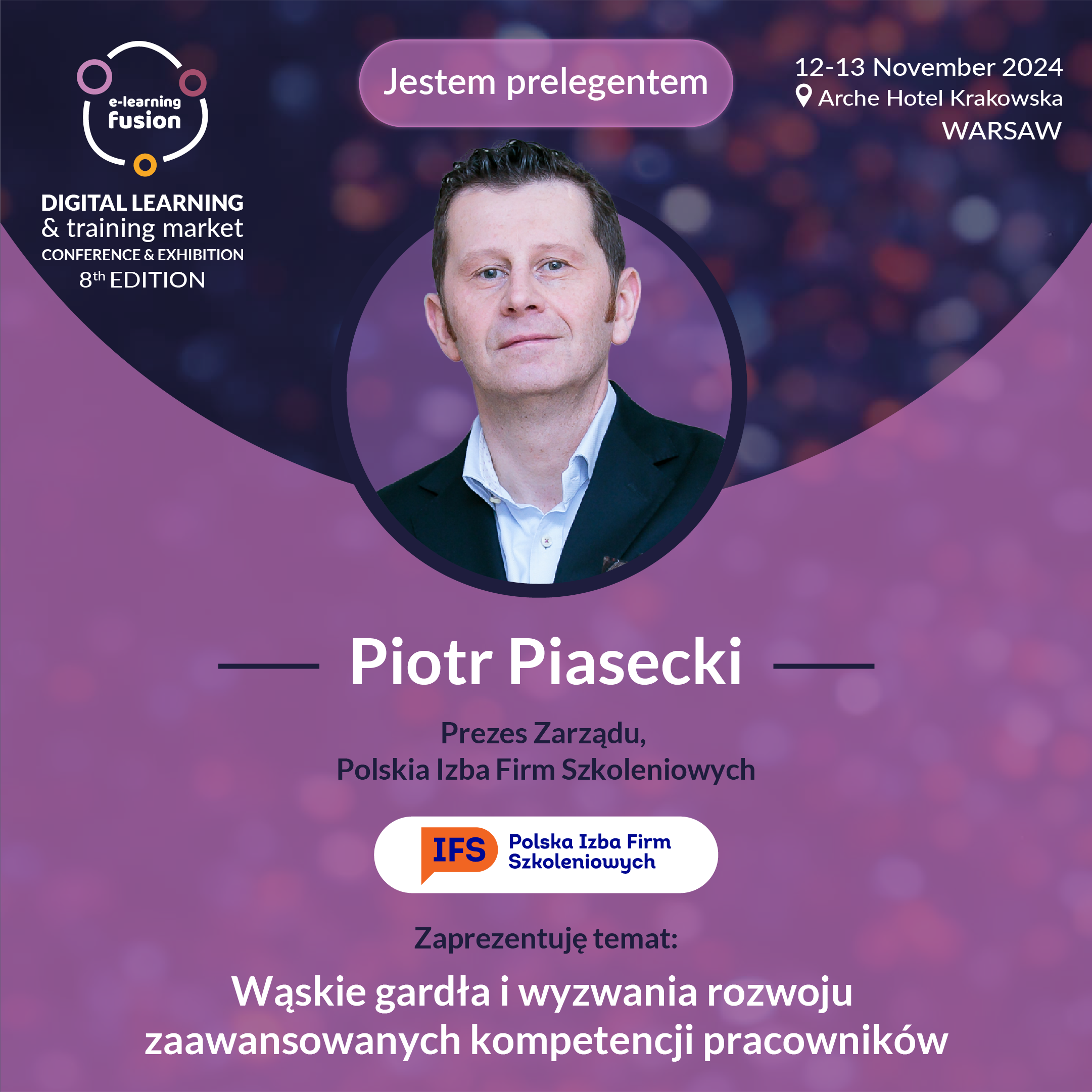 Piotr Piasecki, jednym z Prelegentów na konferencj ... 